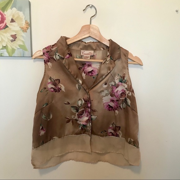 Versailles vintage gorgeous floral silky pyjama/ lounge wear set sz M - Picture 2 of 13